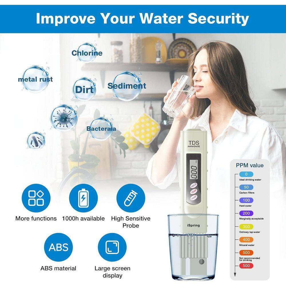 ISPRING RCC7P-AK Alkaline Reverse Osmosis System w/ Slide-Out Mounting Kit, TDS Pen, Fridge/Ice Maker Kit, Filter Life Reminder (2)