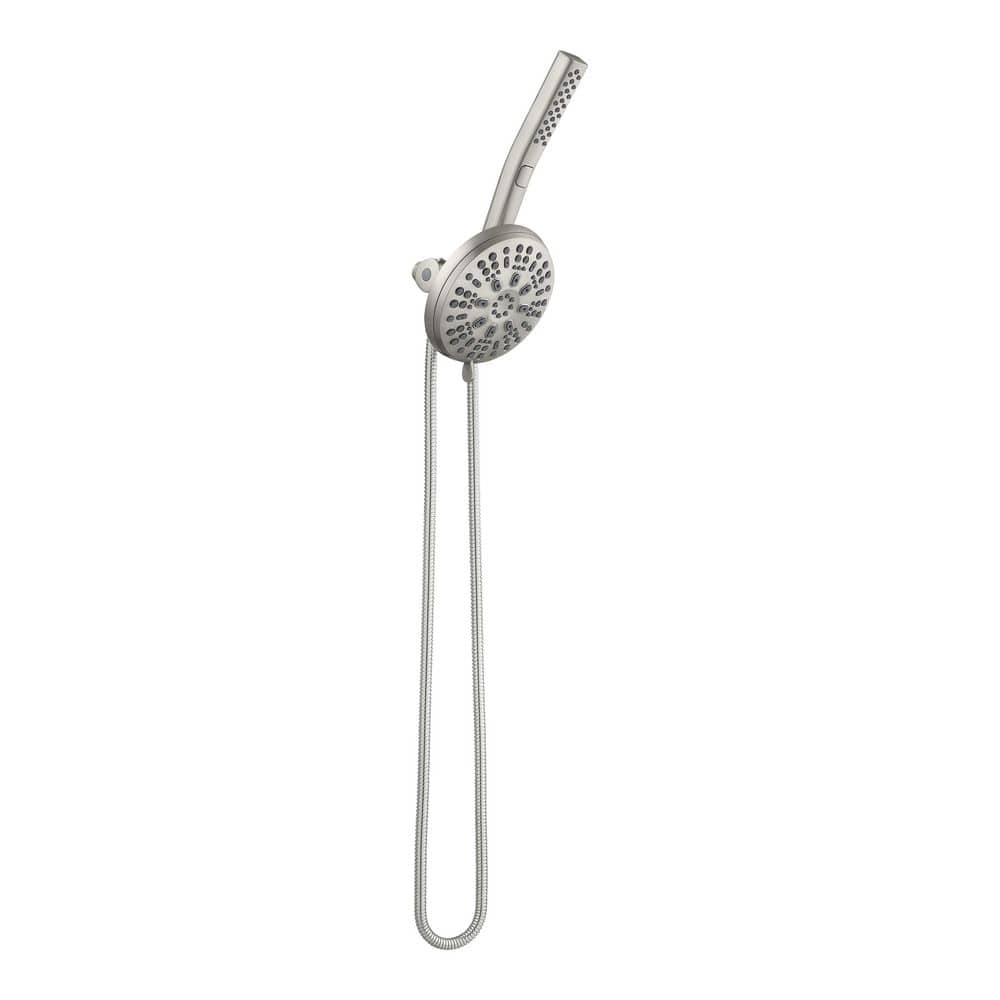 Glacier Bay Massaging 8-Spray Wall-Mounted Dual Fixed and Handheld Shower Head in Brushed Nickel with Hair Wand with Clean Jet Spray