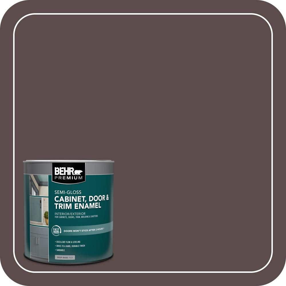 BEHR PREMIUM 1 qt. #MQ1-43 Piano Brown Semi-Gloss Enamel Interior/Exterior Cabinet, Door & Trim Paint