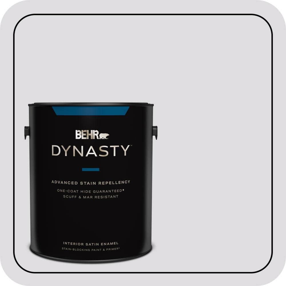 BEHR DYNASTY 1 gal. #N100-1 Enigma Satin Enamel Stain-Blocking Interior Paint and Primer