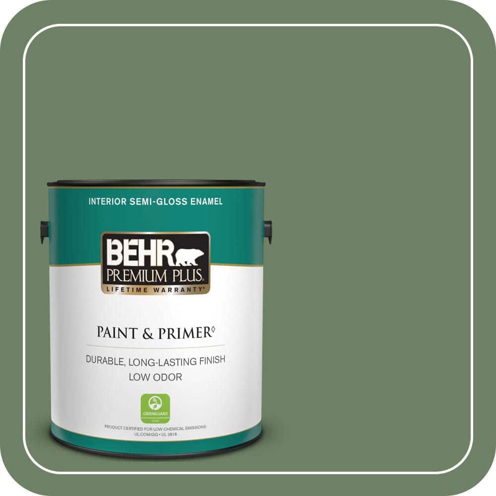 BEHR PREMIUM PLUS 1 gal. #S390-6 Cliffside Park Semi-Gloss Enamel Low Odor Interior Paint & Primer
