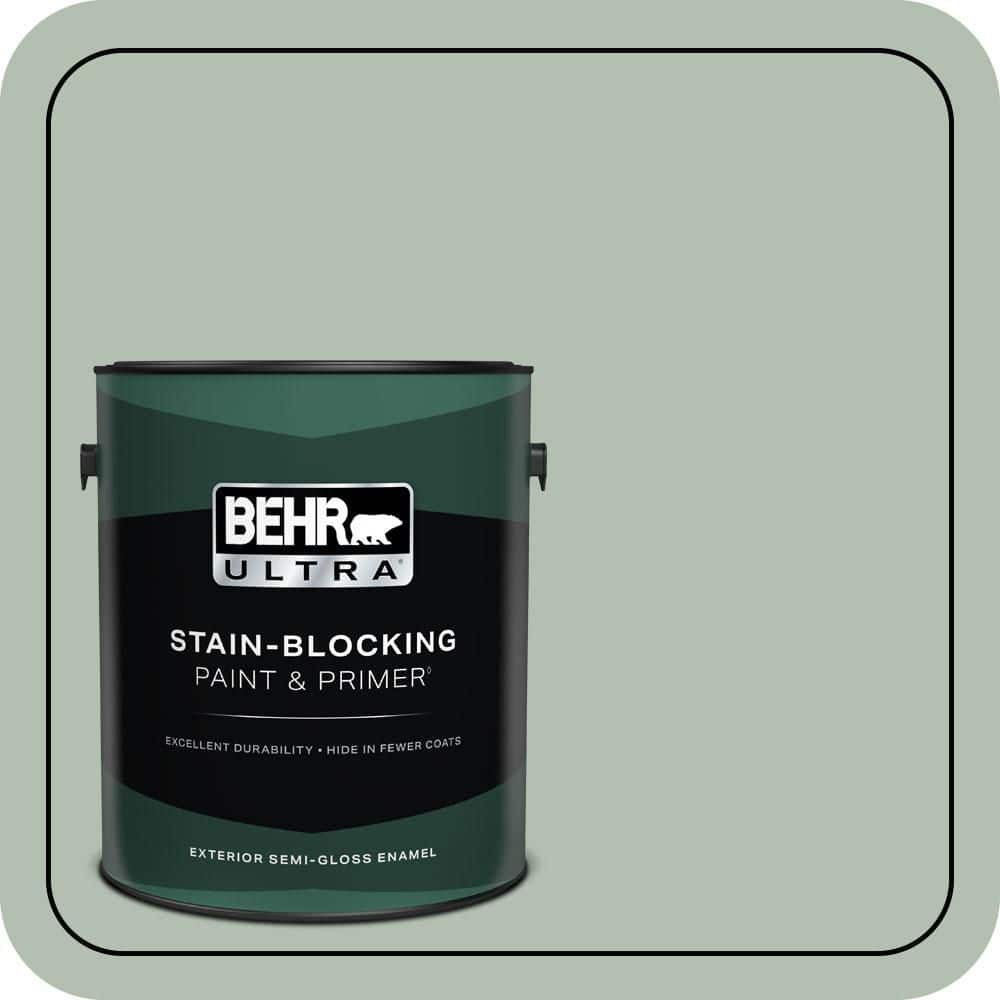 BEHR ULTRA 1 gal. #N400-3 Flagstaff Green Semi-Gloss Enamel Exterior Paint & Primer
