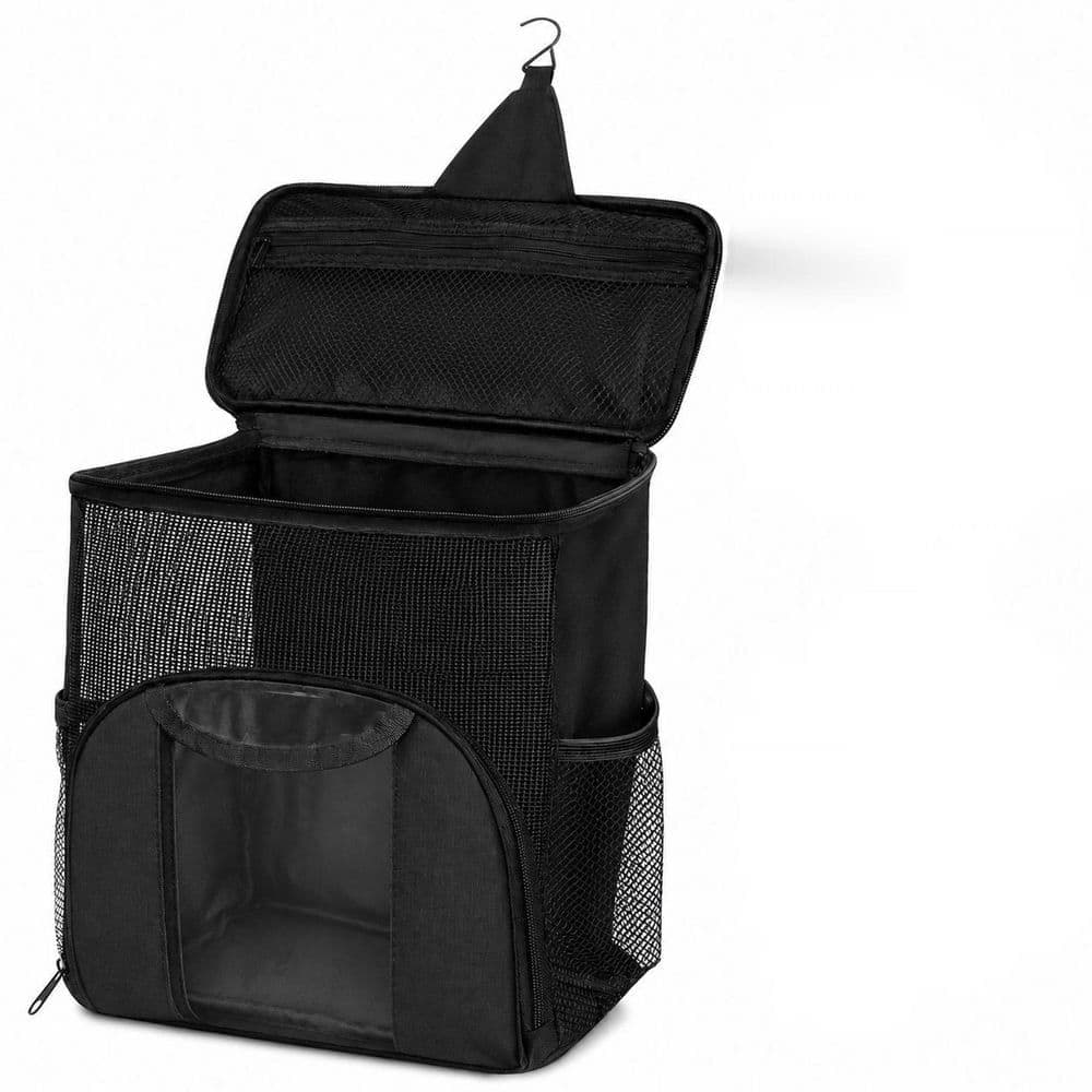 Unbranded Portable Mesh Shower Caddy Tote Bag Quick Dry Hanging Toiletry Organizer with Phone Pouch and Hooks Matte Black