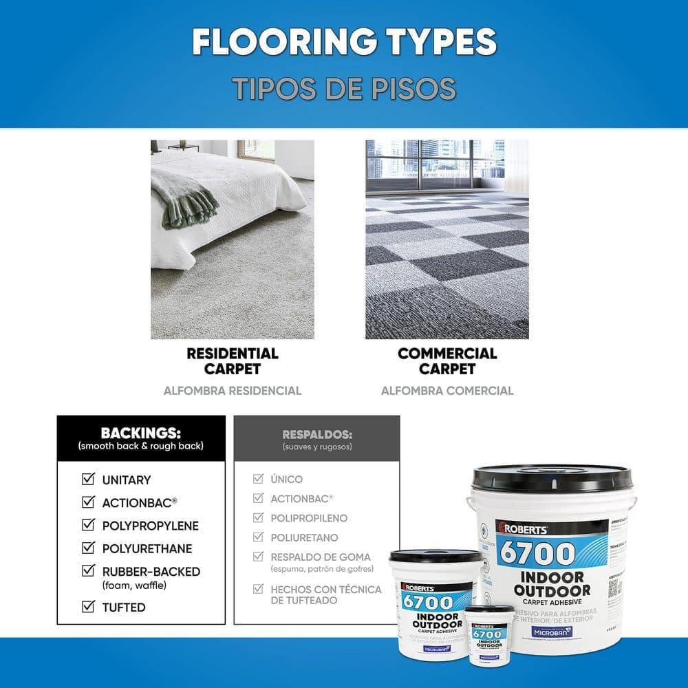 ROBERTS Creamy Tan 4 Gal. Indoor/Outdoor Carpet Floor Adhesive (4)