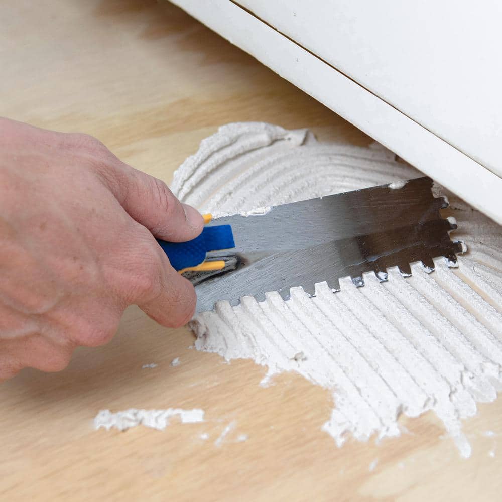 QEP 1/4 in. x 1/4 in. x 1/4 in. Comfort Grip Square-Notch Margin Flooring Trowel with Bucket Hook (3)