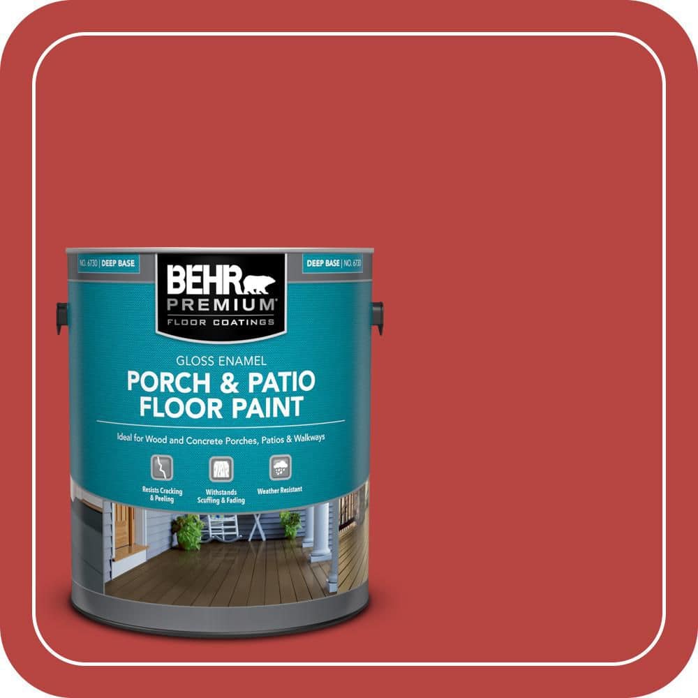 BEHR PREMIUM 1 gal. #OSHA-5 OSHA SAFETY RED Gloss Enamel Interior/Exterior Porch and Patio Floor Paint