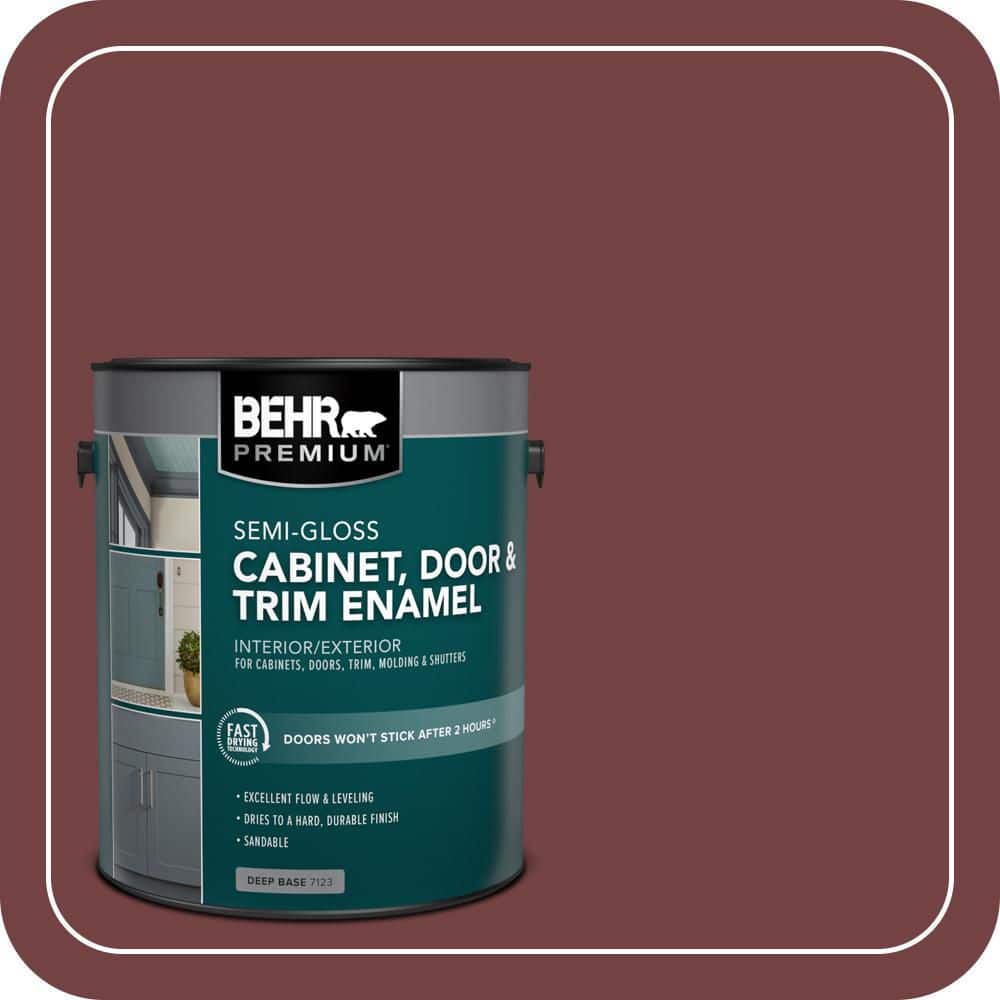 BEHR PREMIUM 1 gal. #S-H-150 Chianti Semi-Gloss Enamel Interior/Exterior Cabinet, Door & Trim Paint