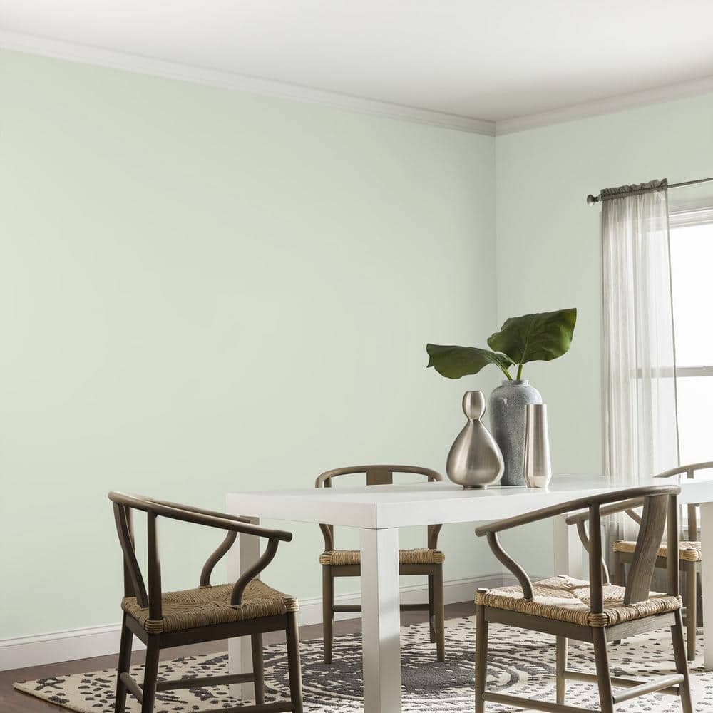Glidden Premium 1 gal. PPG1124-2 Pale Vista Eggshell Interior Paint (4)