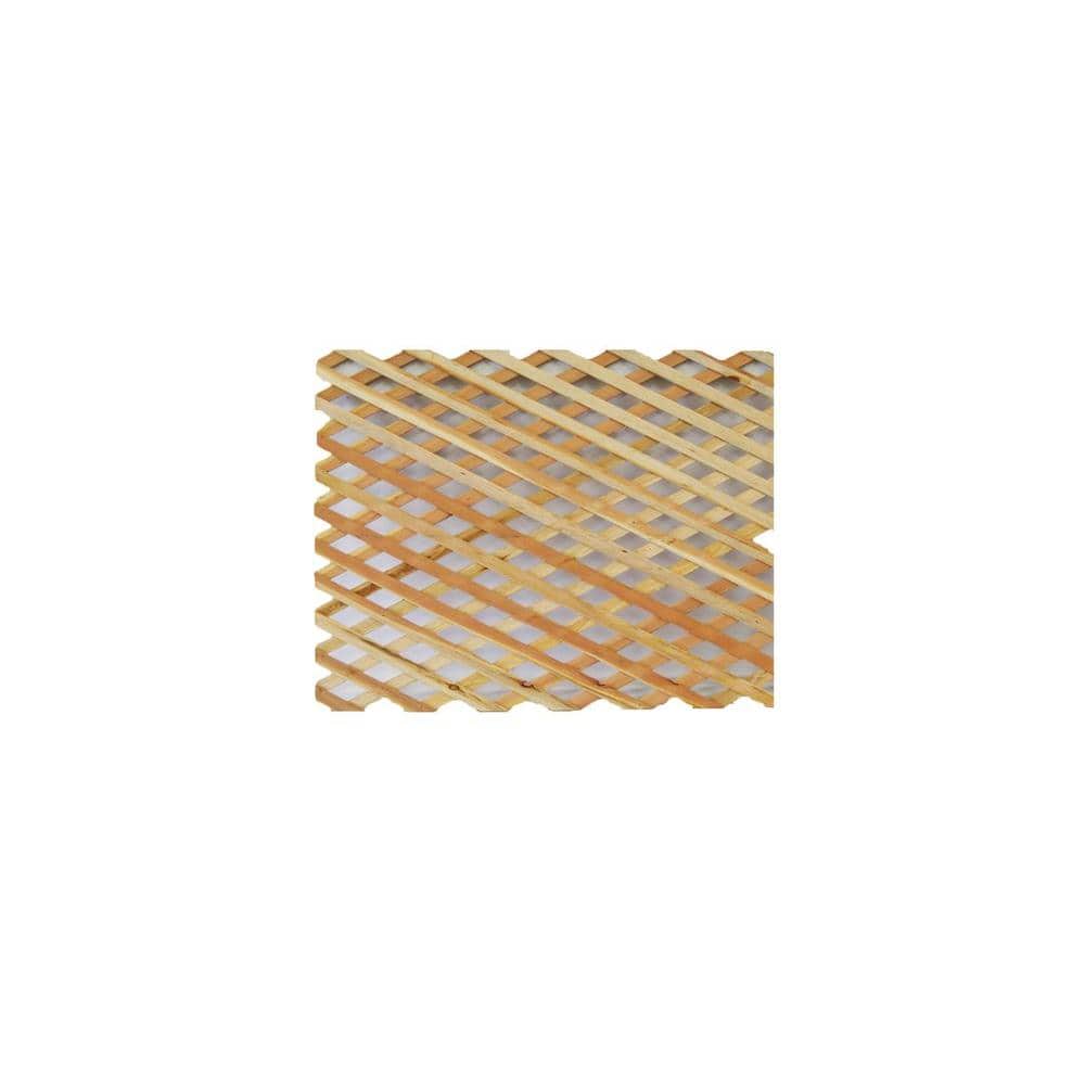 Unbranded 4 ft. x 8 ft. Redwood Privacy Lattice Panel (3)