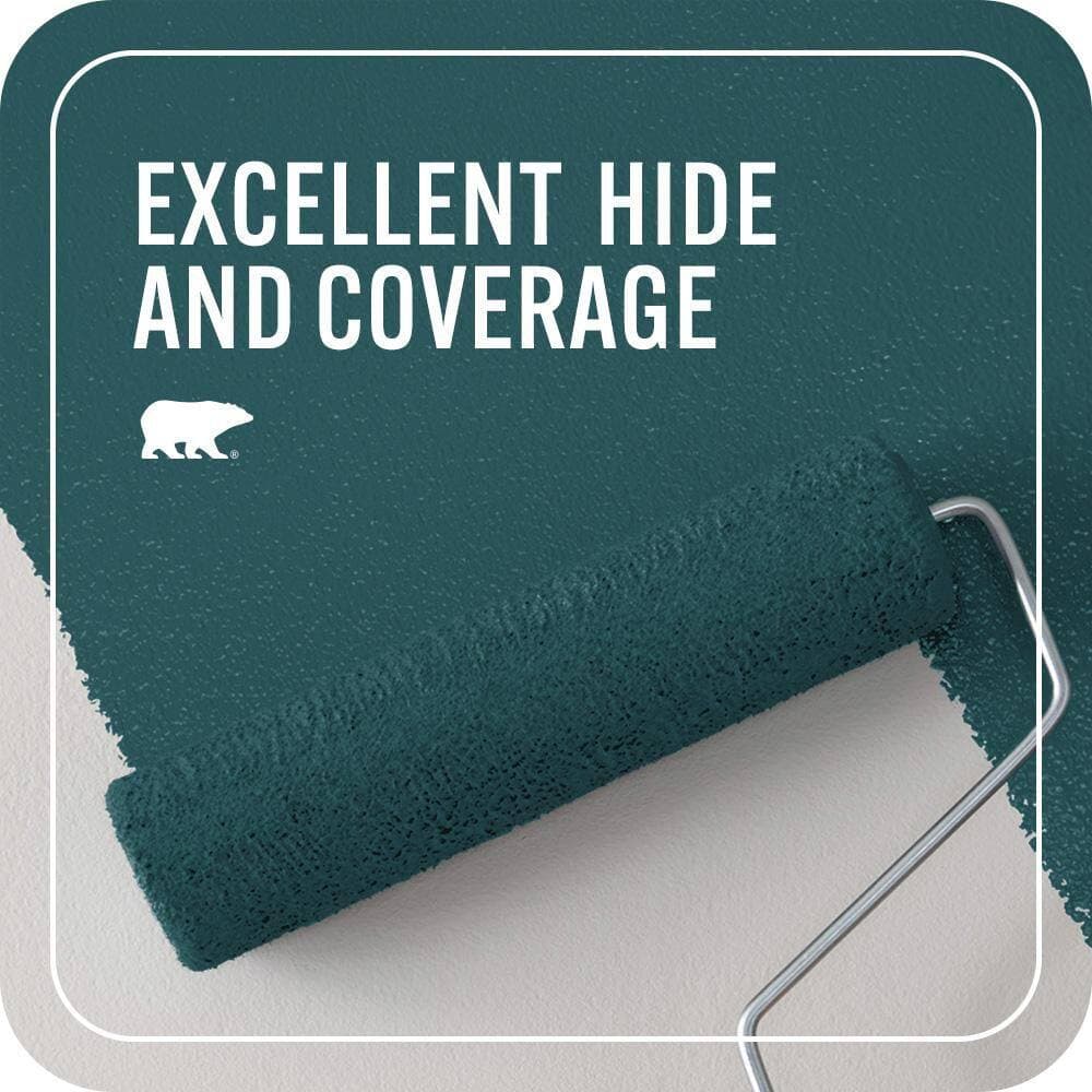 BEHR PREMIUM PLUS 1 qt. #MQ6-01 Ocean Abyss Flat EcoMix Plant-Based Interior Paint & Primer (2)