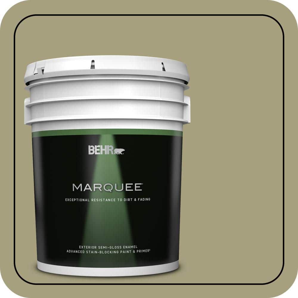 BEHR MARQUEE 5 Gal. #S350-4A Dried Rosemary Semi-Gloss Enamel Exterior Paint and Primer