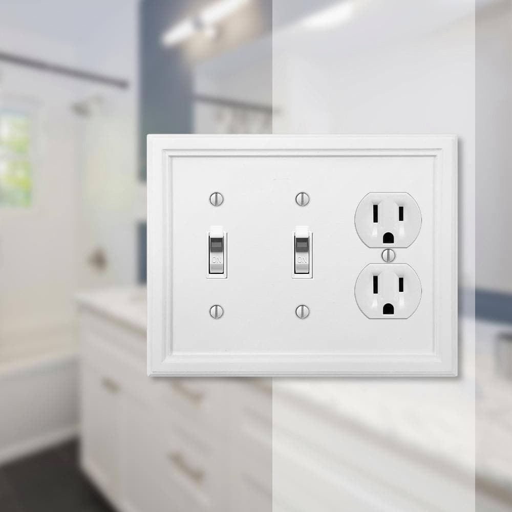 AMERELLE Elly 3 Gang 2-Toggle and 1-Duplex Composite Wall Plate (2)