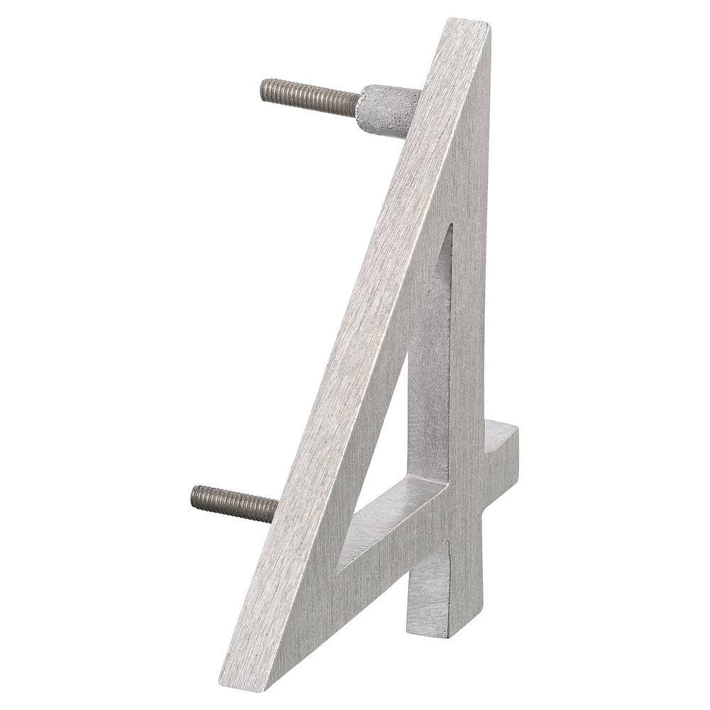 Montague Metal Products 16 in. Brushed Aluminum Floating or Flat Modern House Number 4 (2)