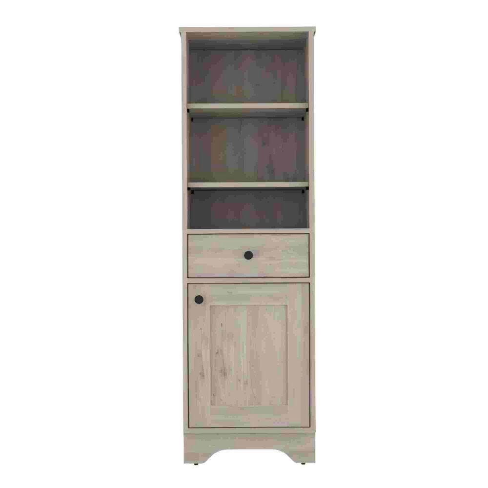 Tahanbath 17.30 in. W x 13.80 in. D x 55.70 in. H Gray Particle Board Freestanding Linen Cabinet w/ Drawer in Light Gray (1)