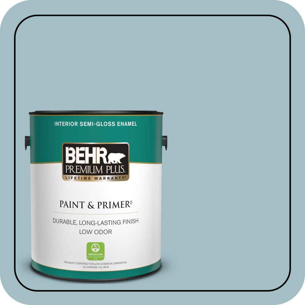 BEHR PREMIUM PLUS 1 gal. #PPU13-11 Clear Vista Semi-Gloss Enamel Low Odor Interior Paint & Primer