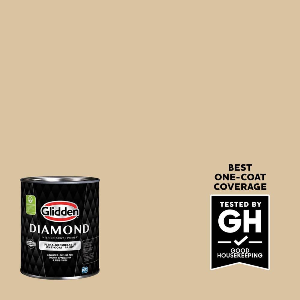 Glidden Diamond 1 qt. PPG1094-3 Birch Beige Flat Interior Paint with Primer