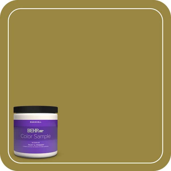 BEHR PREMIUM PLUS #380D-7 Wild Grass Flat Interior/Exterior Paint & Primer Color Sample (3)