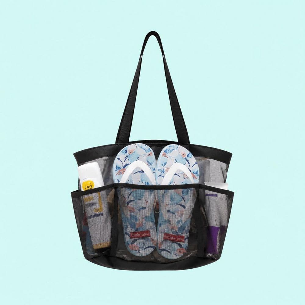Unbranded Mesh Shower Caddy Tote Bag 8 Pockets Quick Dry Hanging Organizer for College Dorm Gym and Pool Bathroom (2)