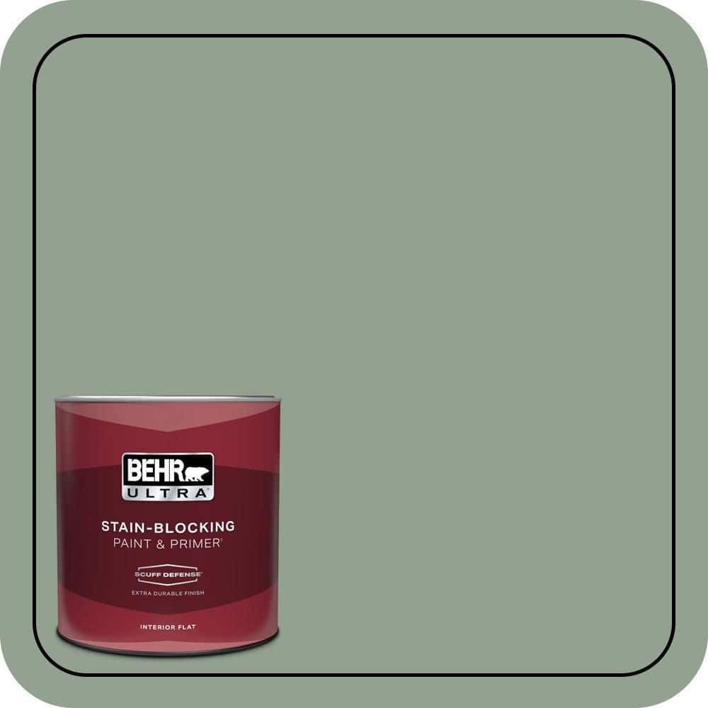 BEHR ULTRA 1 qt. #N400-4 Forest Path Extra Durable Flat Interior Paint & Primer