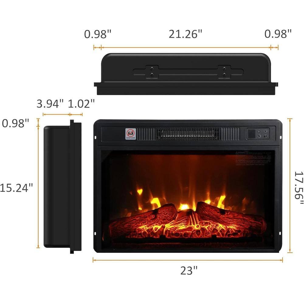 Tidoin 23 in. Direct Vent Electric Fireplace Insert with Remote Control and Adjustment Flame (2)