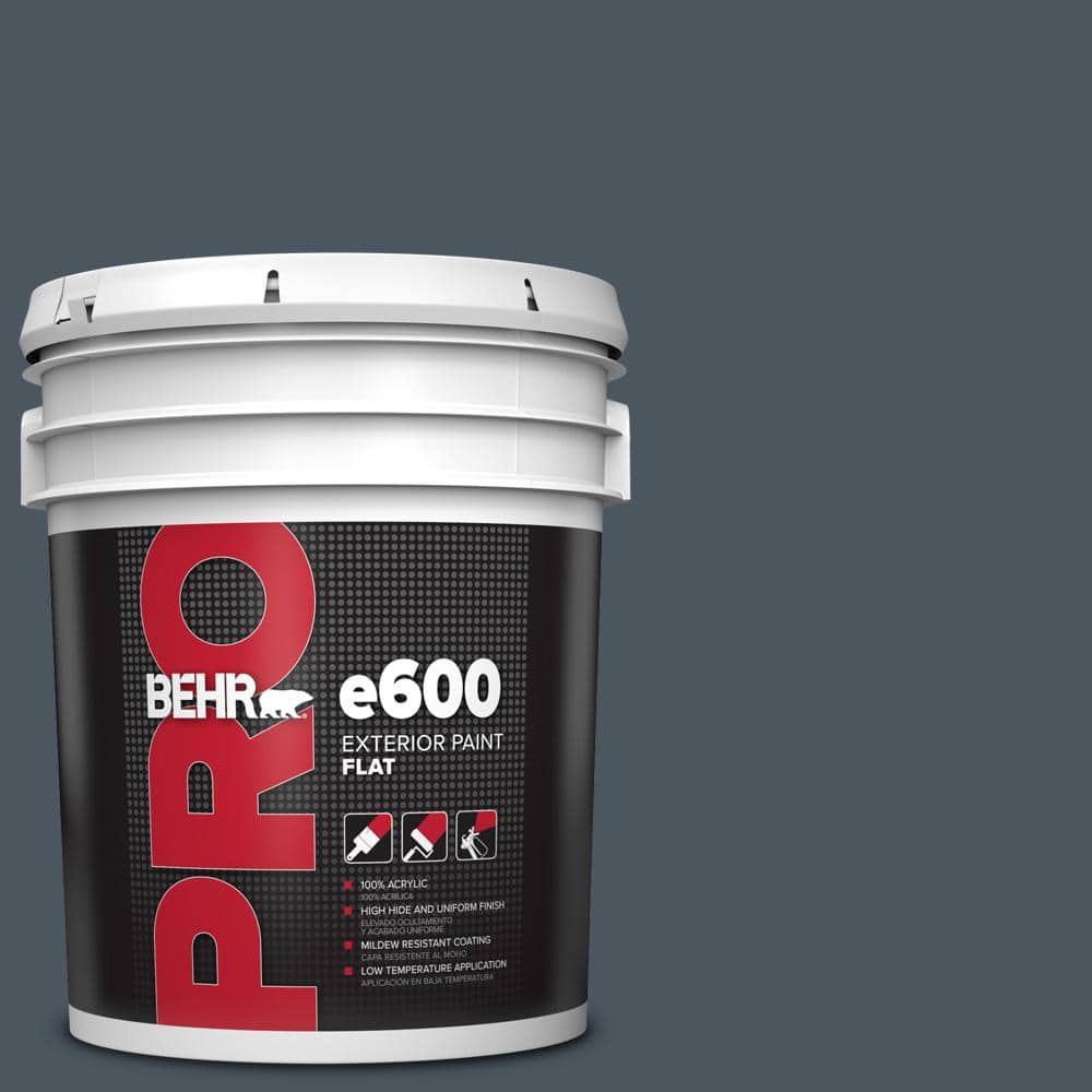 BEHR PRO 5 gal. #N480-7 Midnight Blue Flat Exterior Paint