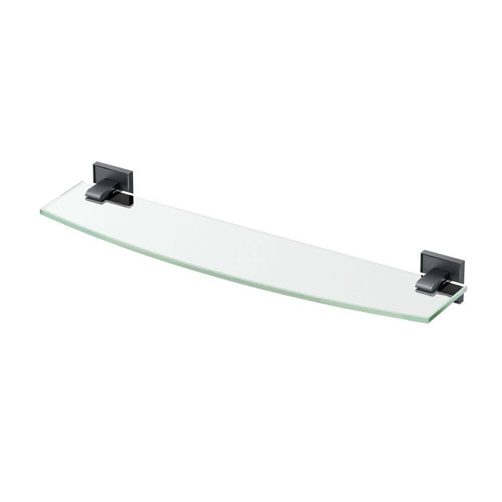 Gatco Mode 20.13 in. W x 2 in. H x 5.13 in. D Glass Rectangular Shelf in Matte Black (2)