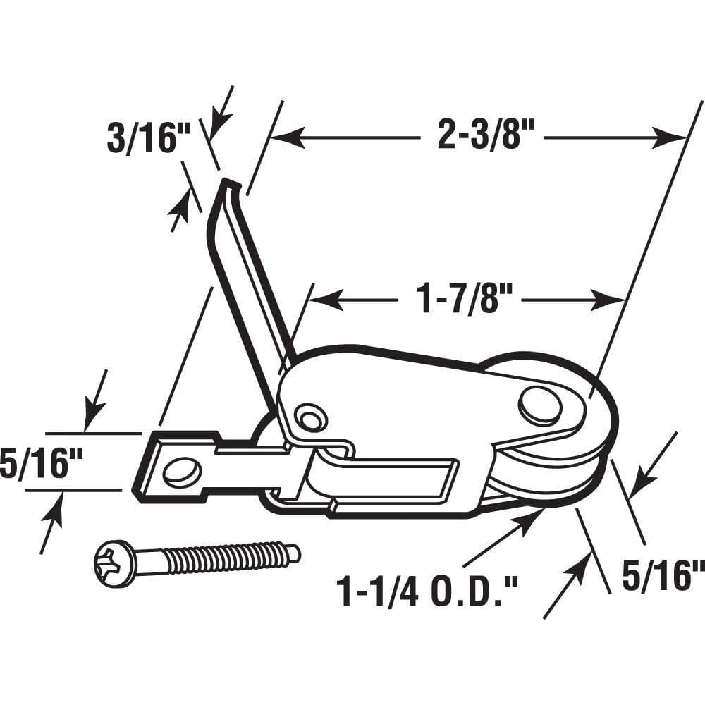 Prime-Line 1-1/4 in., Nylon, Sliding Screen Door, Spring Tension Roller (2-pack) (2)