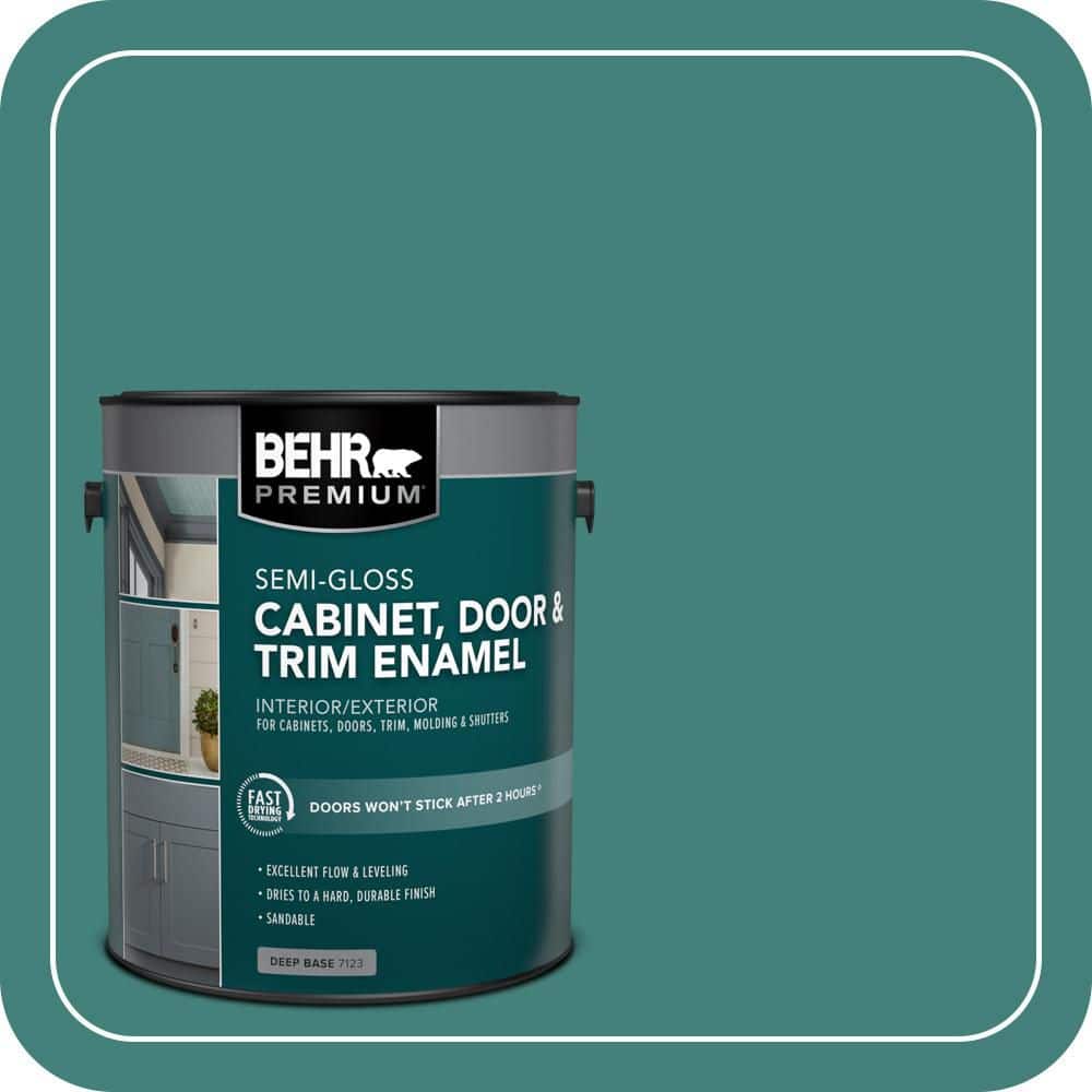 BEHR PREMIUM 1 gal. #M450-6 Bubble Turquoise Semi-Gloss Enamel Interior/Exterior Cabinet, Door & Trim Paint