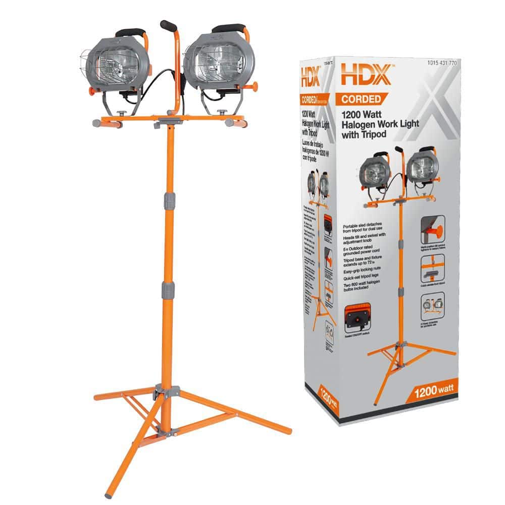 HDX 1200-Watt Halogen Tripod Work Light (2)