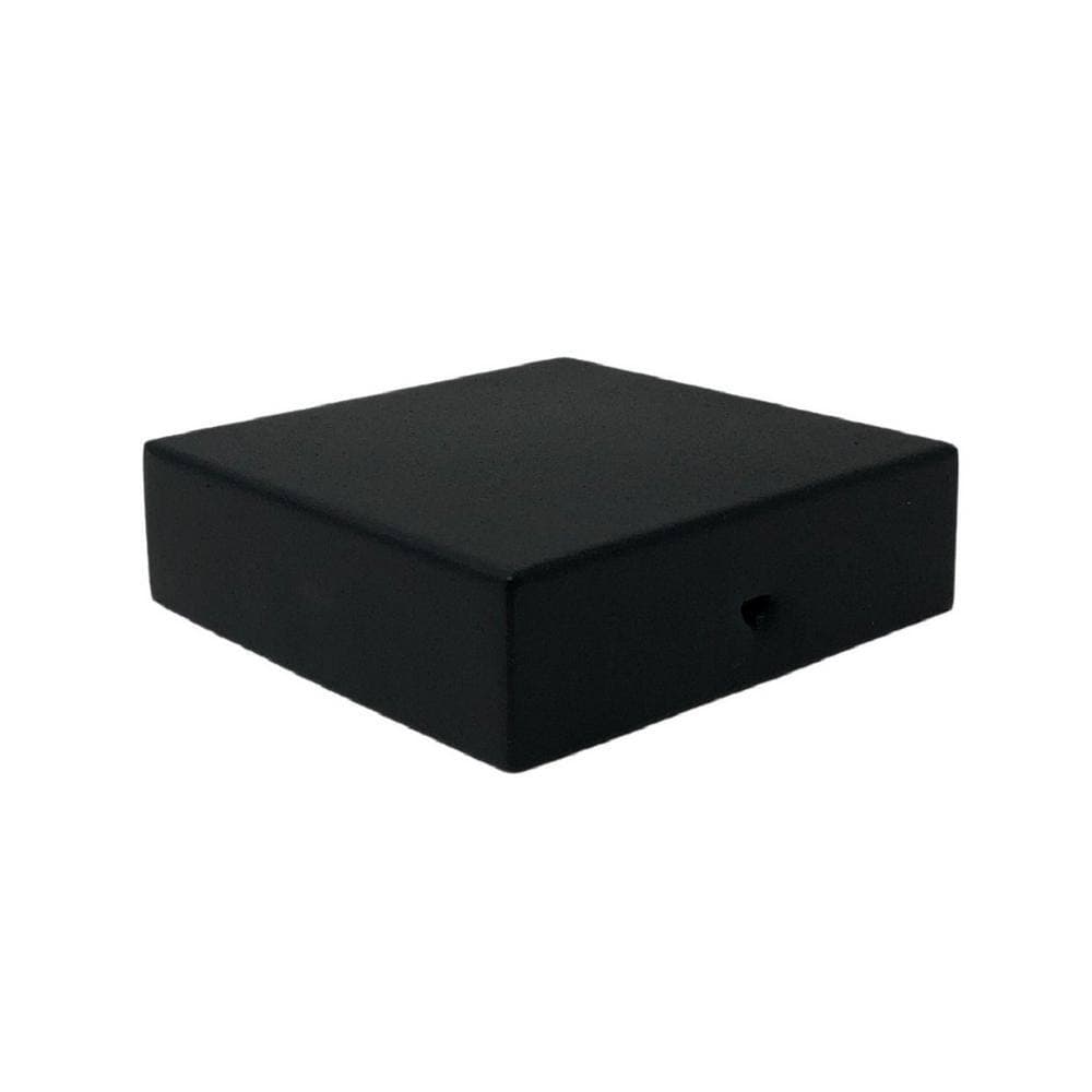 NUVO IRON Eazy-Cap 4 in. x 4 in. Black Galvanized Steel Modern Low-Profile Flat Top Post Cap (Pack of 24) (2)