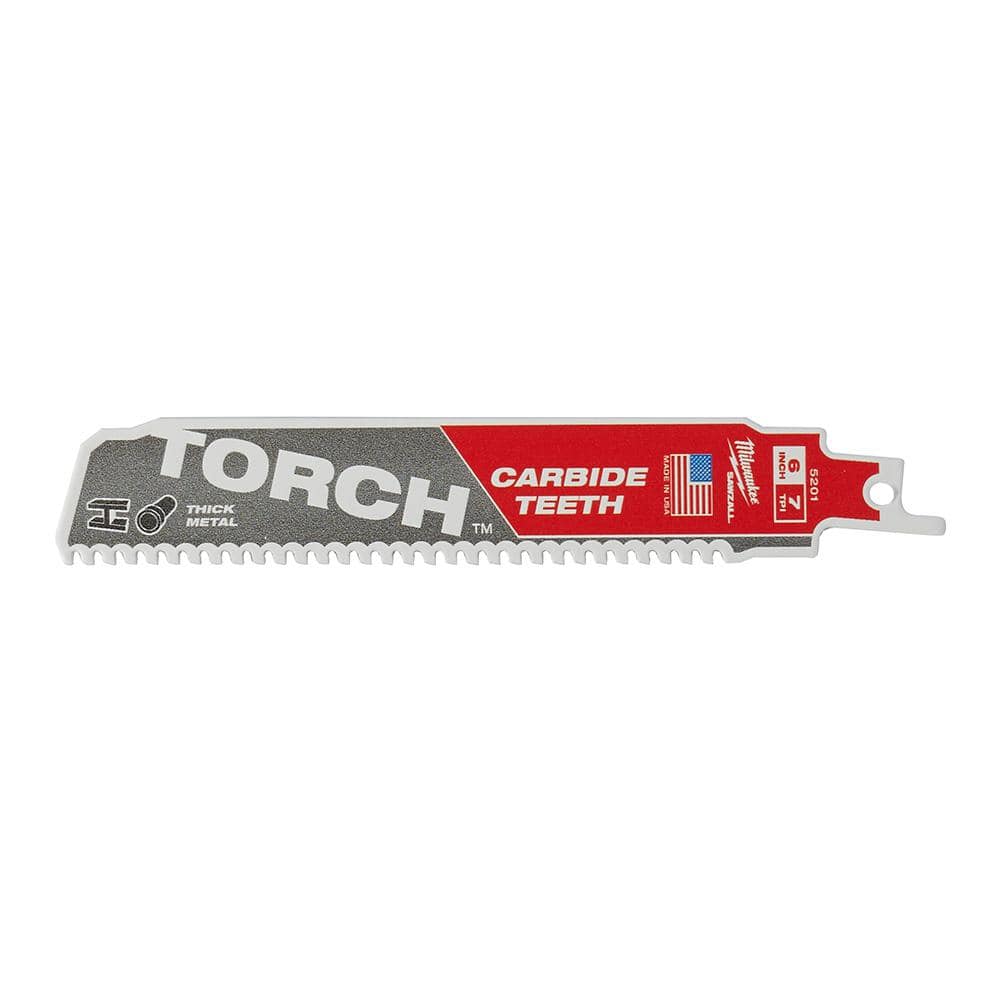 Milwaukee 6 in. 8 TPI TORCH Carbide Teeth Metal Cutting Sawzall Reciprocating Saw Blade (2-Pack)