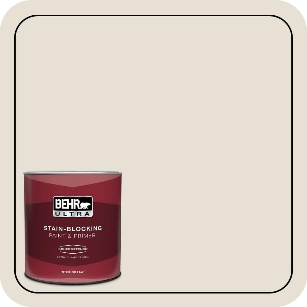 BEHR ULTRA 1 qt. #N310-1 Sand Drift Extra Durable Flat Interior Paint & Primer