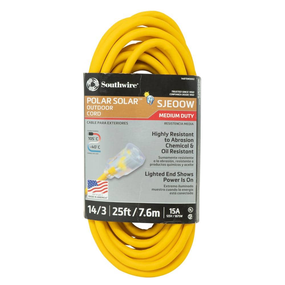 Southwire 25 ft. 14/3 SJEOOW Cold Weather Outdoor Heavy-Duty Extension Cord (1)