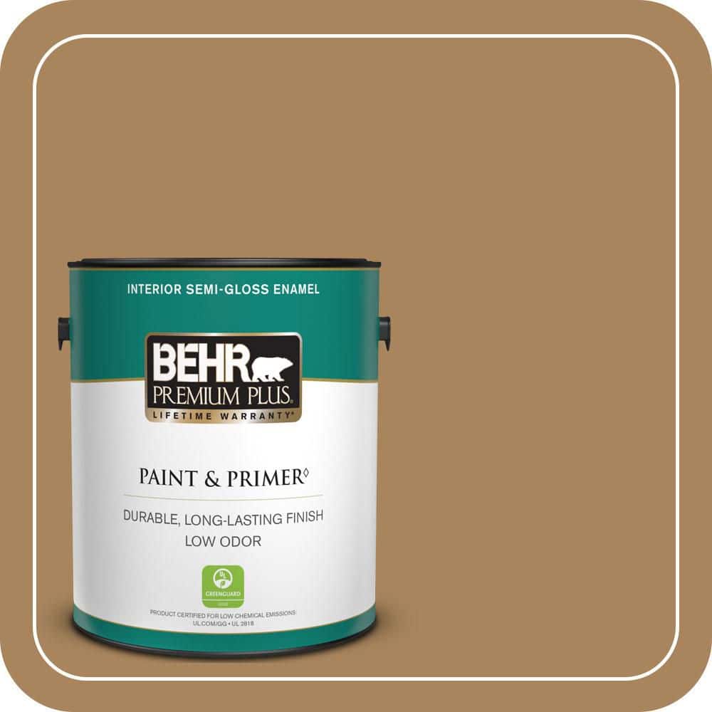 BEHR PREMIUM PLUS 1 gal. #N280-6 Temple Tile Semi-Gloss Enamel Low Odor Interior Paint & Primer