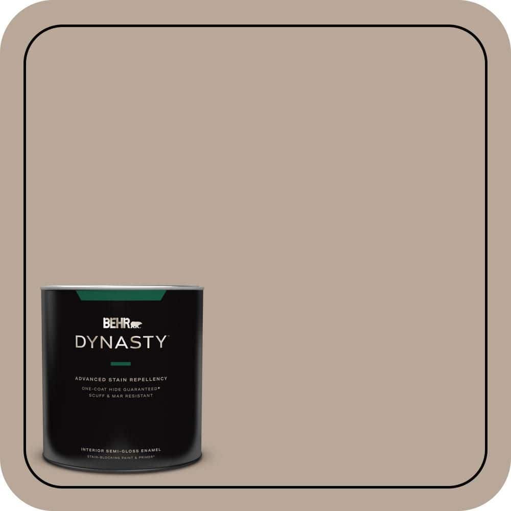 BEHR DYNASTY 1 qt. #PPU5-14 Mesa Taupe One-Coat Hide Semi-Gloss Enamel Interior Stain-Blocking Paint and Primer