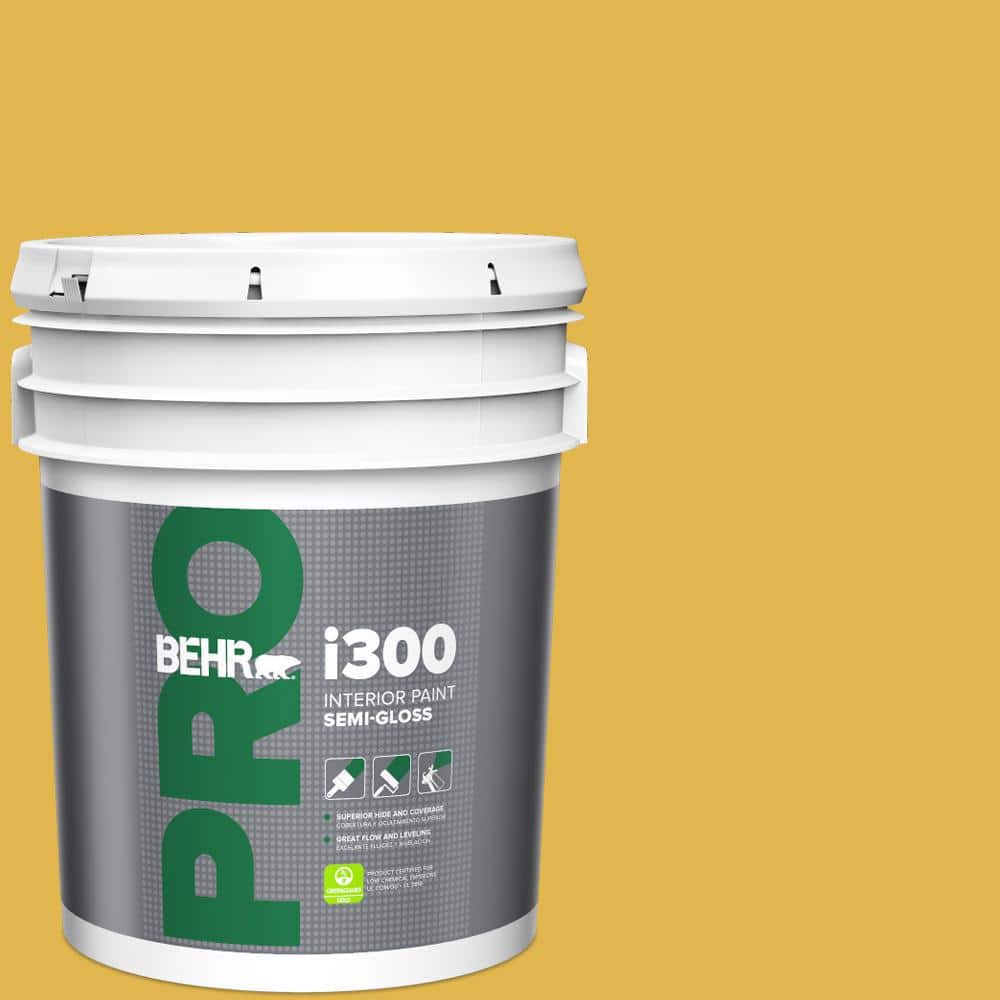 BEHR PRO 5 gal. #360D-6 Yellow Gold Semi-Gloss Interior Paint