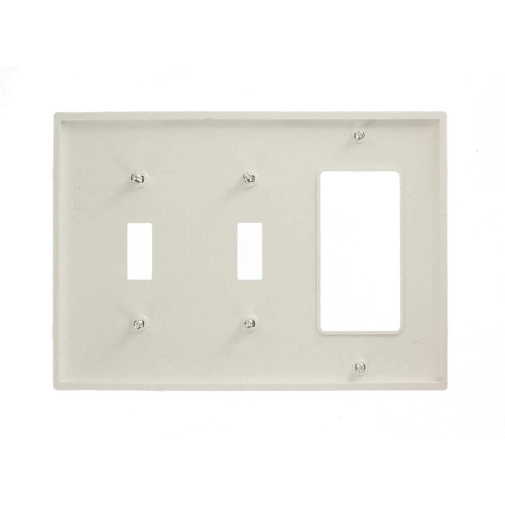 Leviton 3-Gang White 2-Toggle / 1-Decora/Rocker Nylon Standard Wall Plate (1-Pack) 80745-W (2)