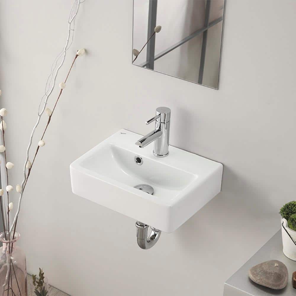 Nameeks Mini Wall Mounted Bathroom Sink in White (2)