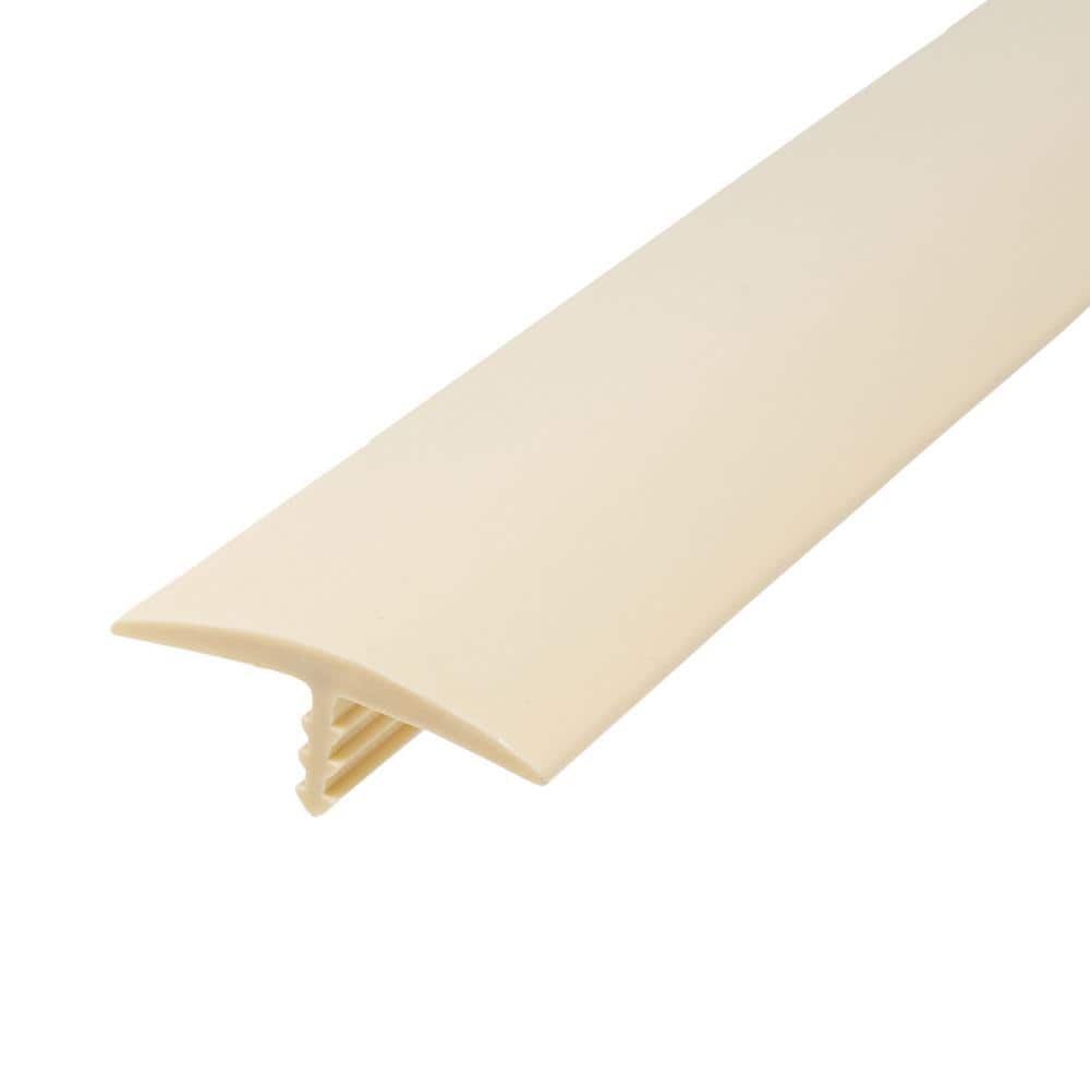 Outwater 1-1/8 in. Almond Flexible Polyethylene Center Barb Bumper Tee Moulding Edging 25 foot long Coil (1)