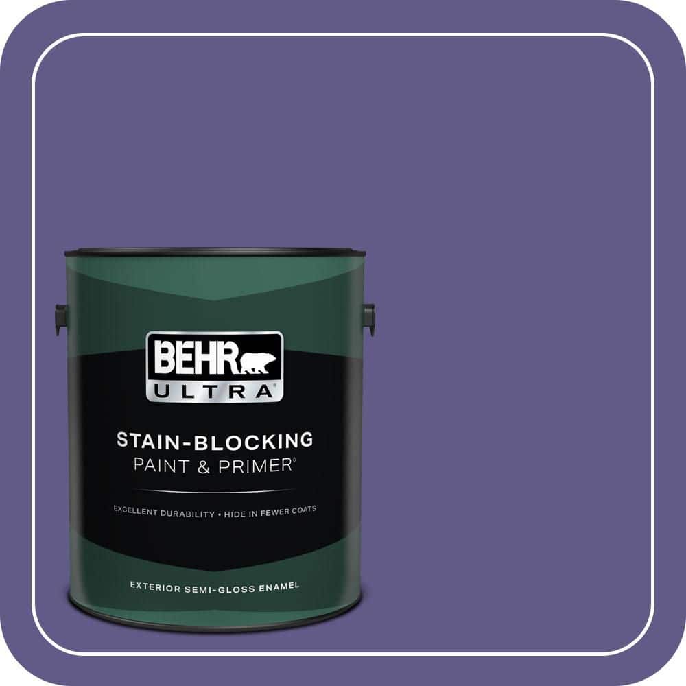 BEHR ULTRA 1 gal. #S-G-640 Purple Balloon Semi-Gloss Enamel Exterior Paint & Primer