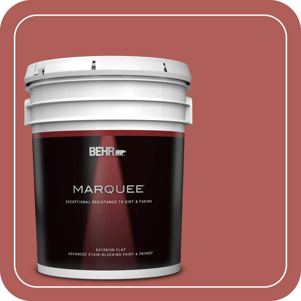 BEHR MARQUEE 5 gal. #T12-1 Prairie Poppy Flat Exterior Paint & Primer