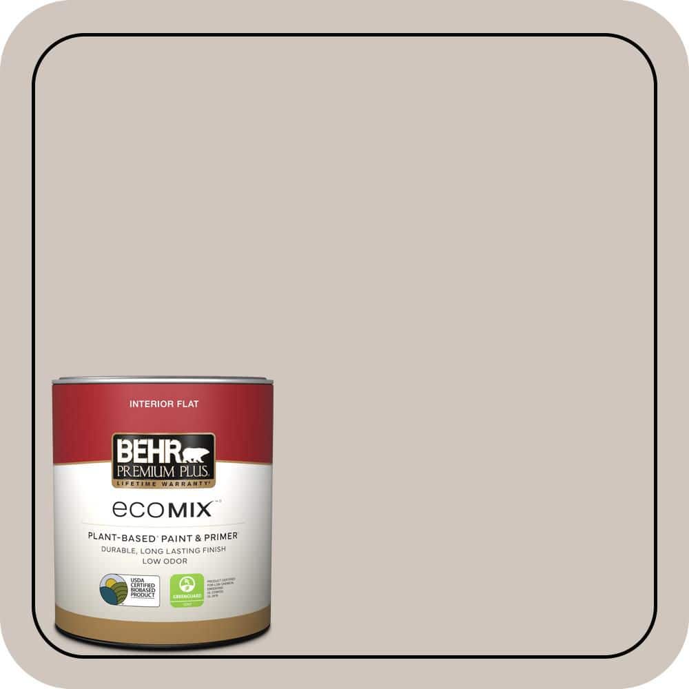 BEHR PREMIUM PLUS 1 qt. #PWN-71 Smoked Umber Flat EcoMix Plant-Based Interior Paint & Primer (1)