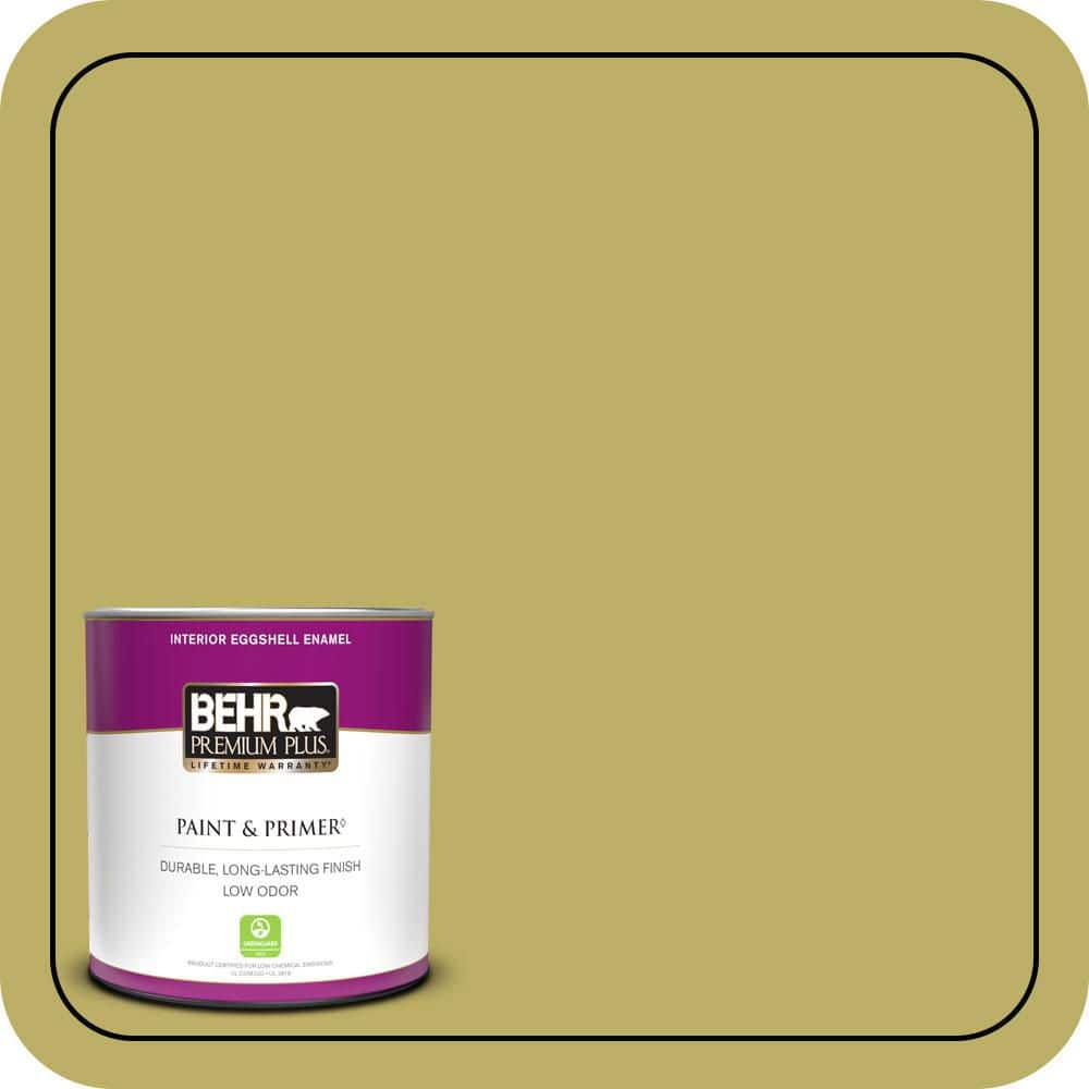 BEHR PREMIUM PLUS 1 qt. #MQ4-42 Pistachio Eggshell Enamel Low Odor Interior Paint & Primer