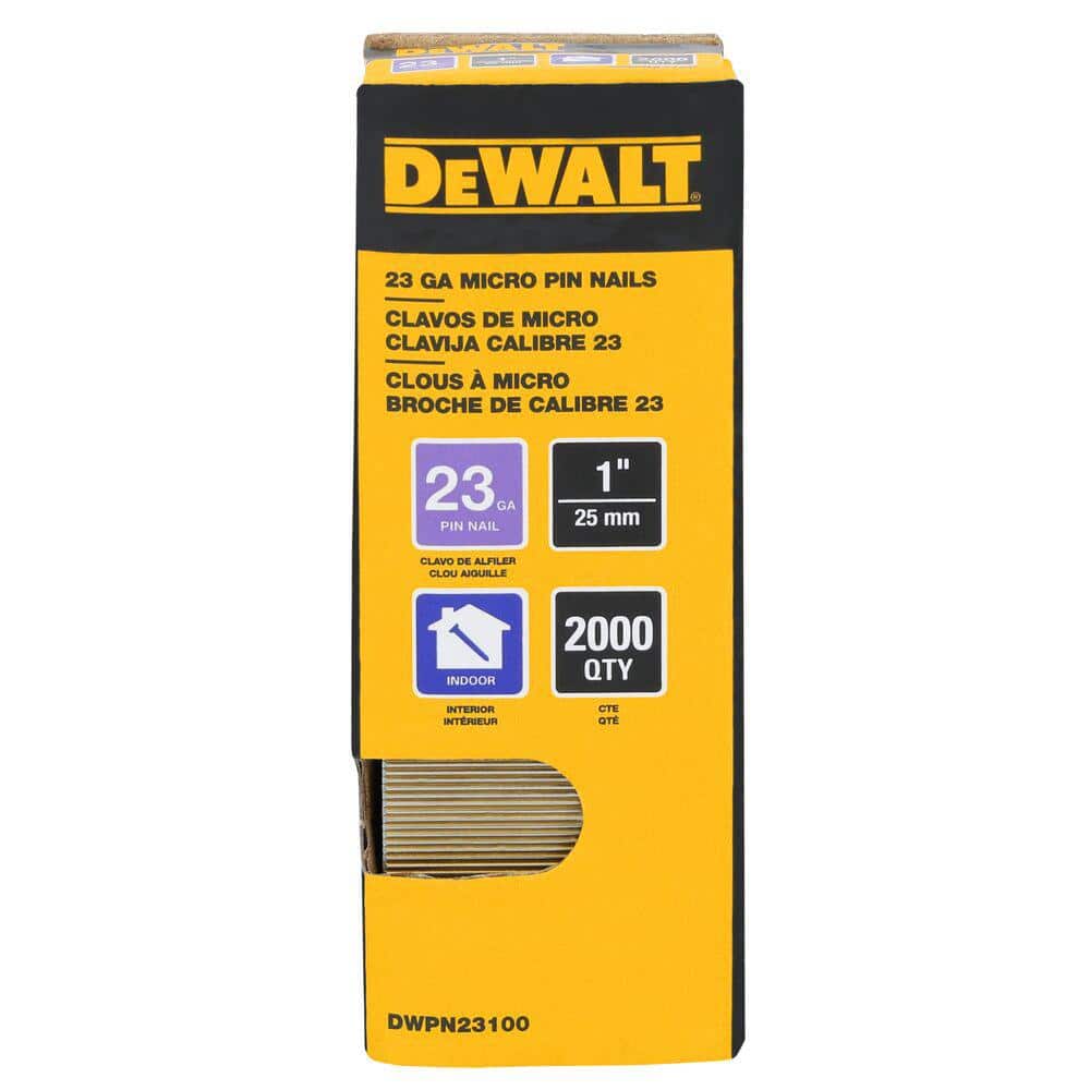 DEWALT 1 in. x 23-Gauge Bright Finish Pin Nail (2000-Pack) (3)