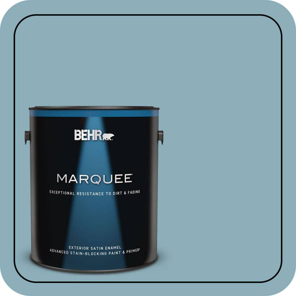BEHR MARQUEE 1 gal. #QE-51 Atmosphere Satin Enamel Exterior Paint & Primer