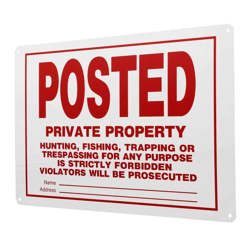 Everbilt 10 in. x 14 in. Aluminum Posted No Trespassing Sign (2)
