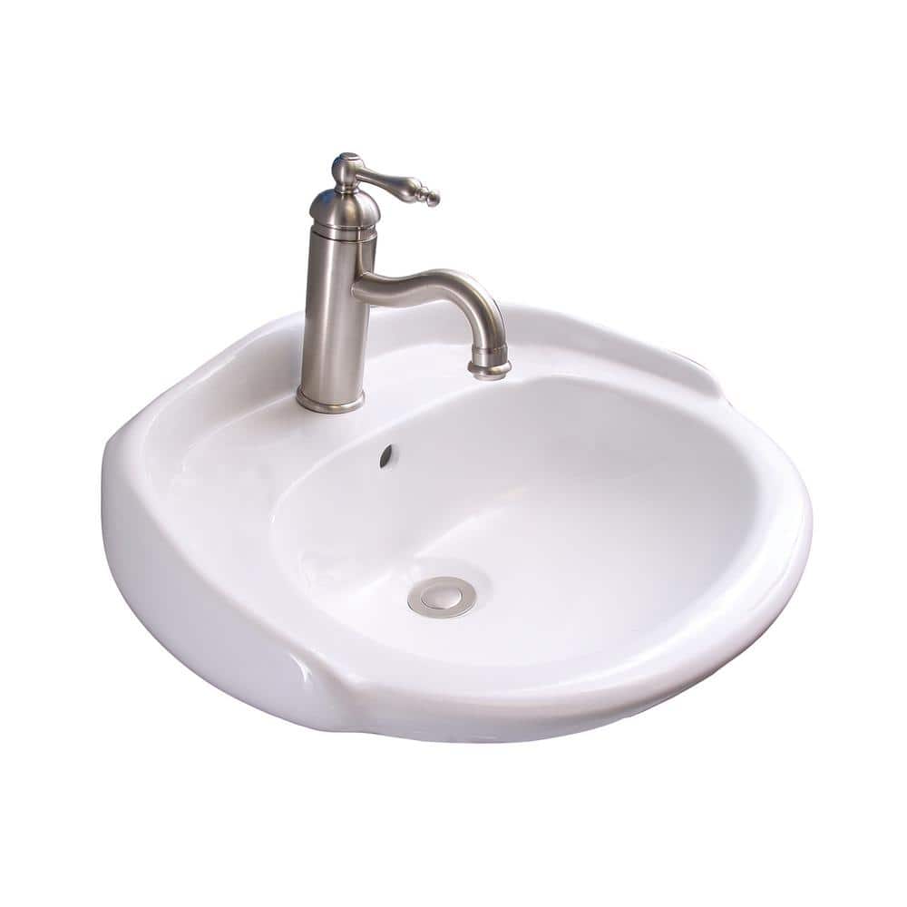 Barclay Products Arianne Wall-Hung Sink in White with 4 in. Centerset Faucet Holes (1)