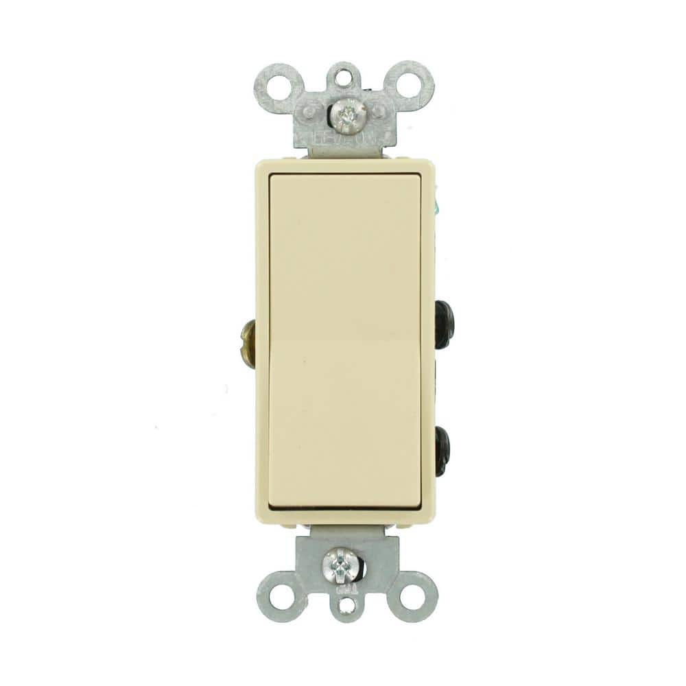 Leviton 15-Amp 120/277-Volt Decora 4-Way Residential Grade Ac Quiet Rocker Switch, Ivory 5604-2I (1)