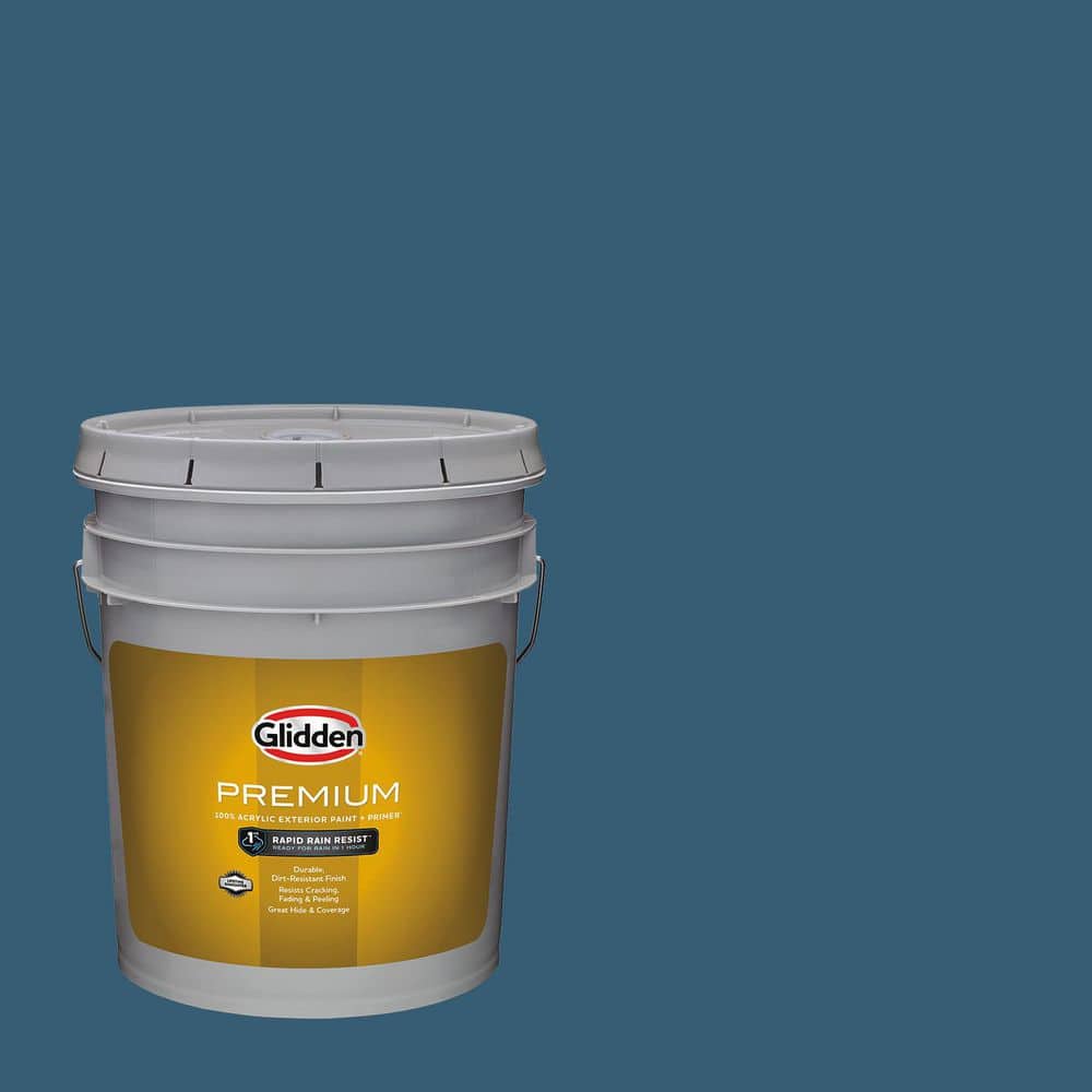 Glidden Premium 5 gal. PPG1152-6 Brigade Satin Exterior Latex Paint