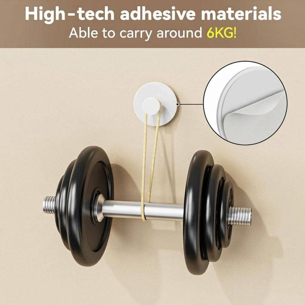 LAIFUCAM Adhesive Wall Hook Coat and Towel Holder in White Stainless Steel Finish, Heavy Duty, Extra Sticky, 12 LB Max (2)